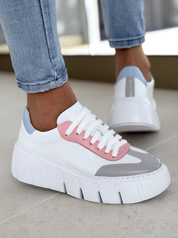 Multikolorowe sneakersy OLEKSY ze skóry naturalnej Polskiej produkcji Multikolorowe sneakersy OLEKSY ze skóry naturalnej Polskiej produkcji