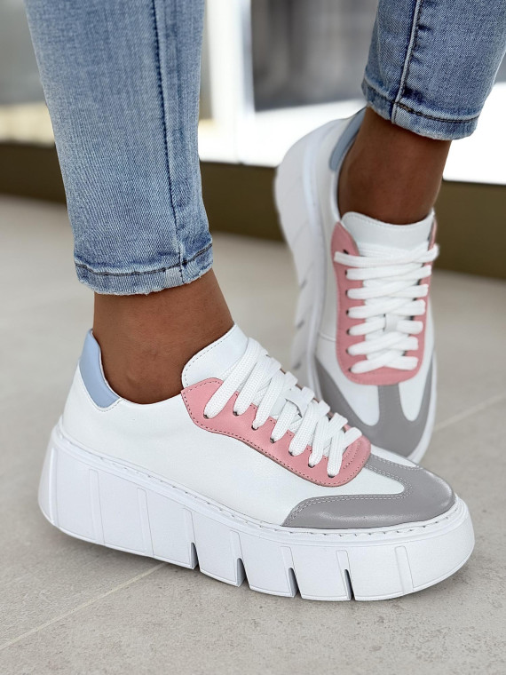 Multikolorowe sneakersy OLEKSY ze skóry naturalnej Polskiej produkcji Multikolorowe sneakersy OLEKSY ze skóry naturalnej Polskiej produkcji