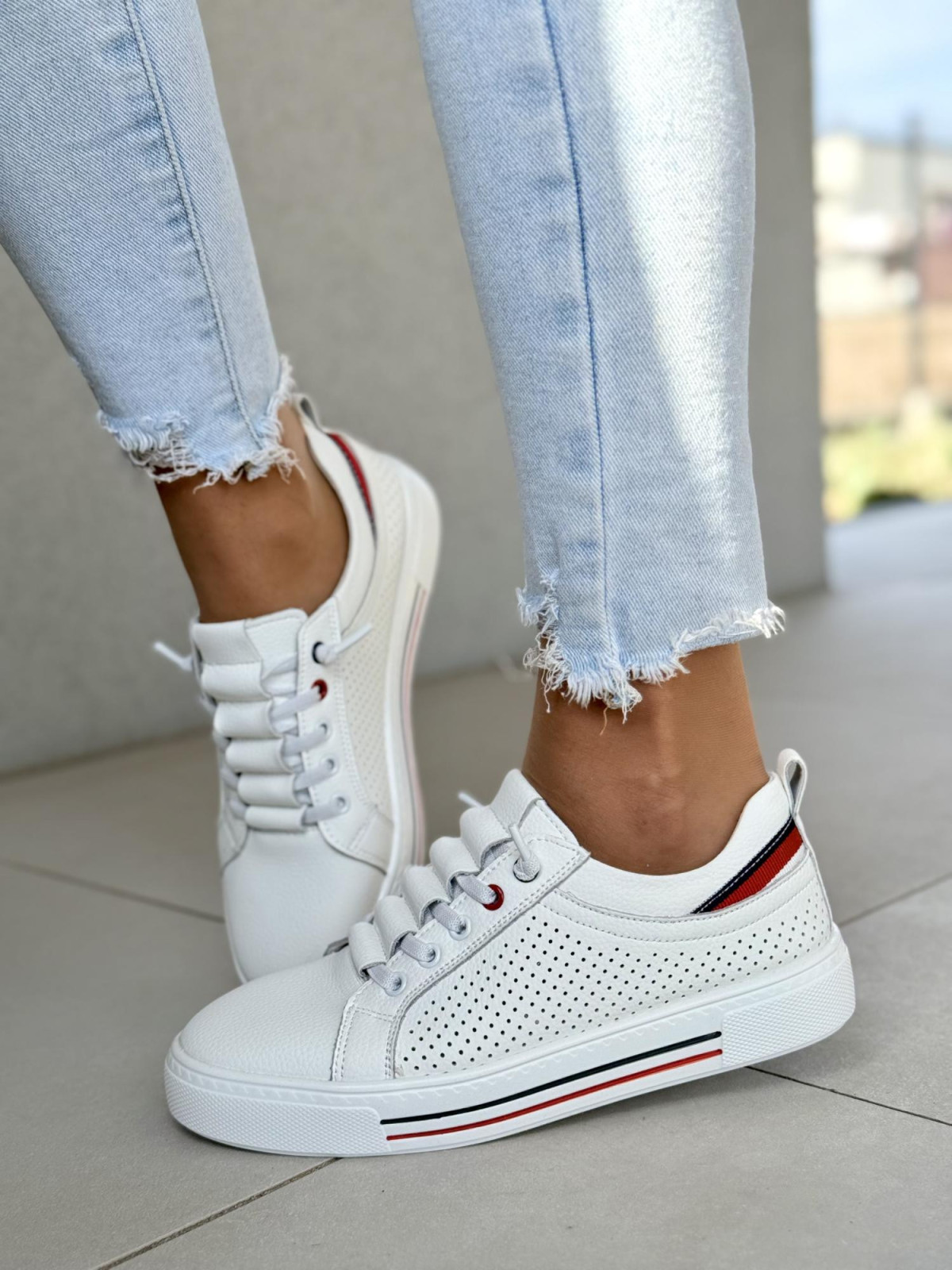 Sneakersy damskie ze skóry naturalnej
