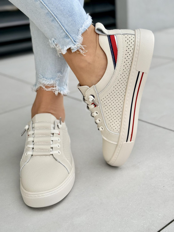 Sneakersy damskie ze skóry naturalnej Sneakersy damskie ze skóry naturalnej