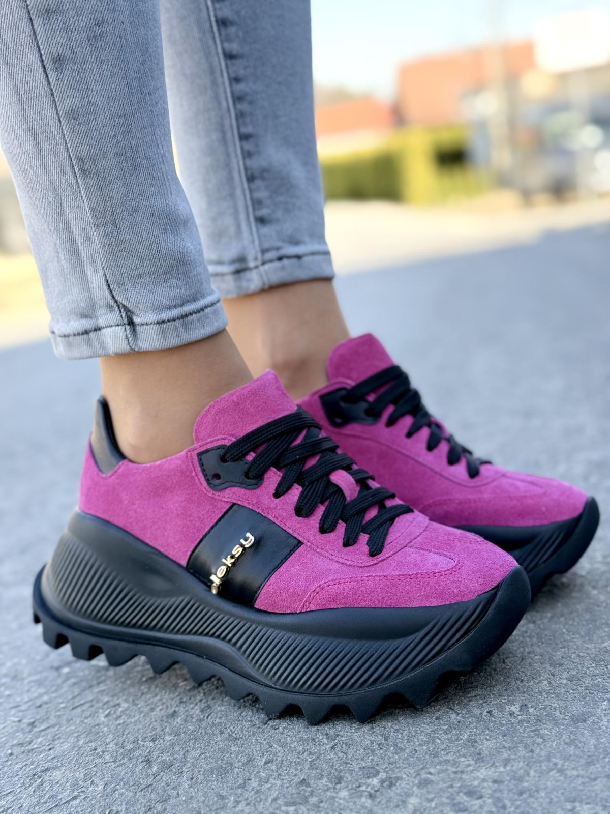 Sneakersy damskie OLEKSY ze skóry naturalnej Polskiej produkcji