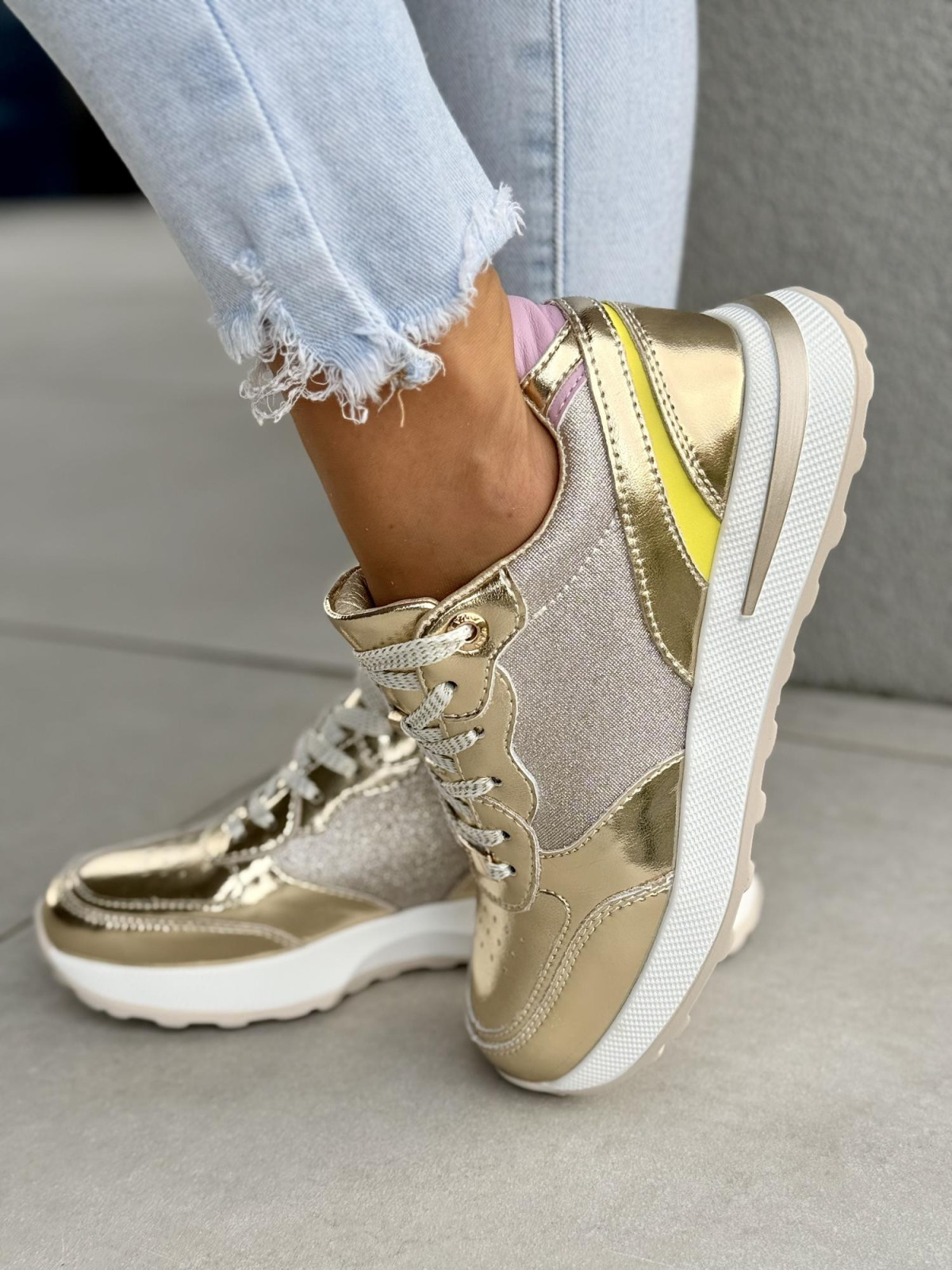 Sneakersy damskie ze skóry naturalnej