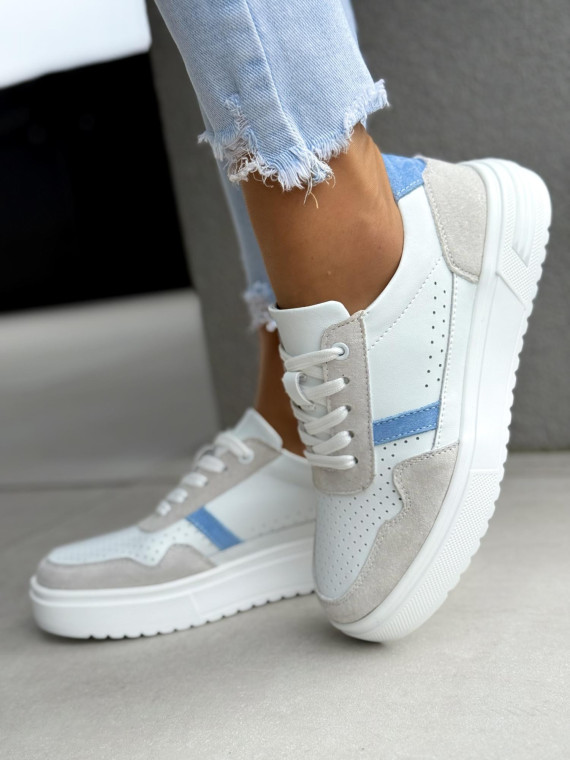 Sneakersy damskie ze skóry naturalnej Sneakersy damskie ze skóry naturalnej