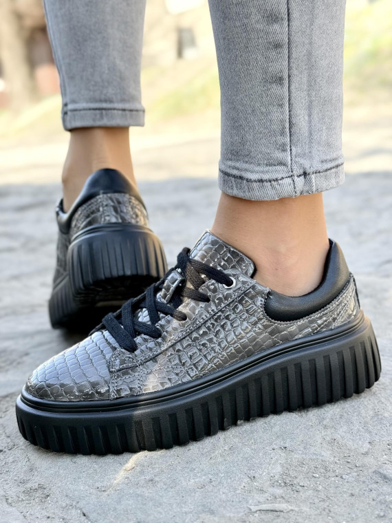 Sneakersy damskie ze skóry naturalnej Sneakersy damskie ze skóry naturalnej