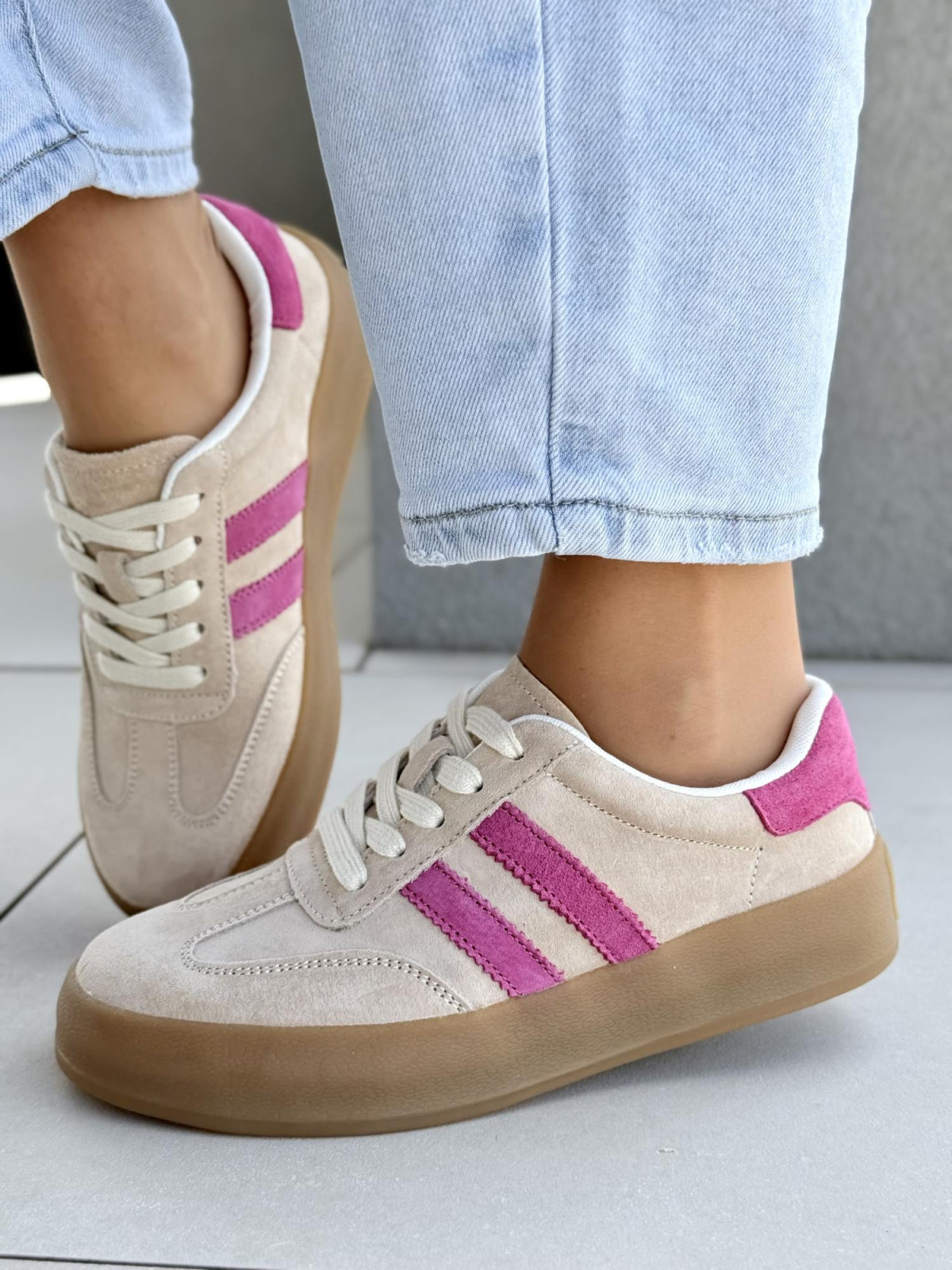 Sneakersy damskie ze skóry naturalnej