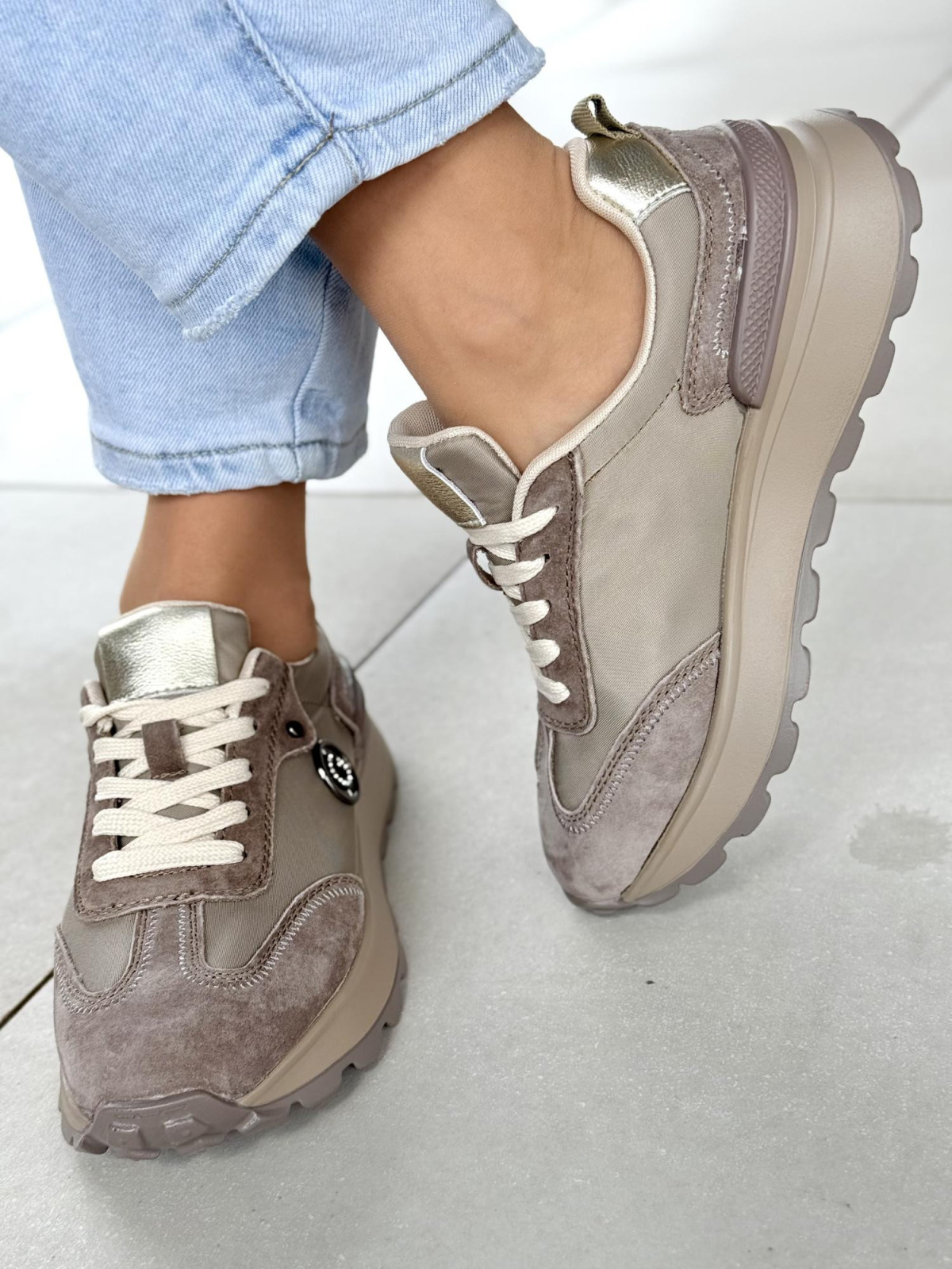 Sneakersy damskie ze skóry naturalnej
