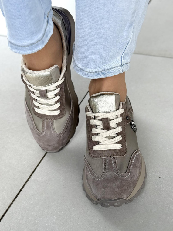Sneakersy damskie ze skóry naturalnej Sneakersy damskie ze skóry naturalnej