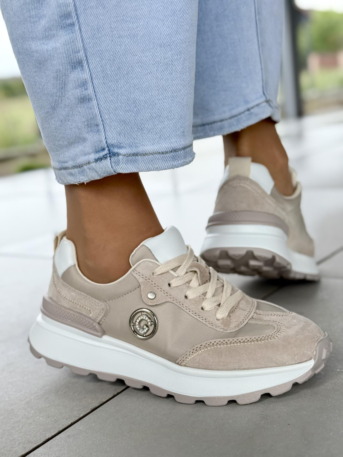 Sneakersy damskie ze skóry naturalnej