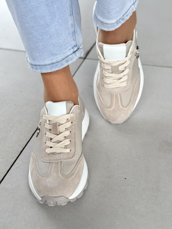 Sneakersy damskie ze skóry naturalnej Sneakersy damskie ze skóry naturalnej