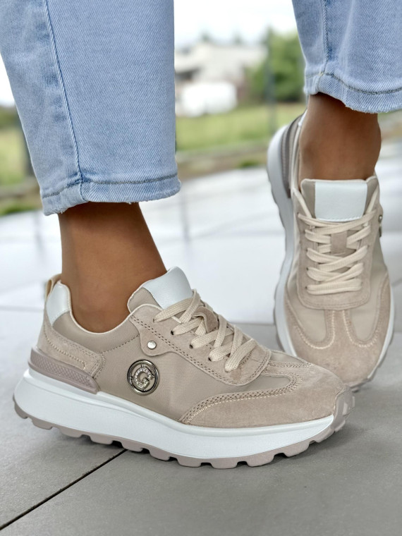 Sneakersy damskie ze skóry naturalnej Sneakersy damskie ze skóry naturalnej