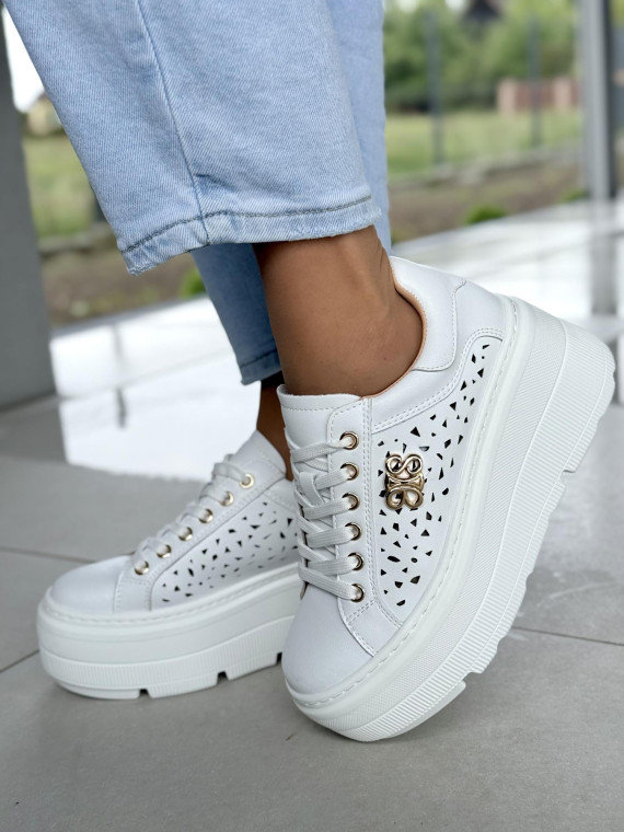 Sneakersy damskie ze skóry naturalnej Sneakersy damskie ze skóry naturalnej