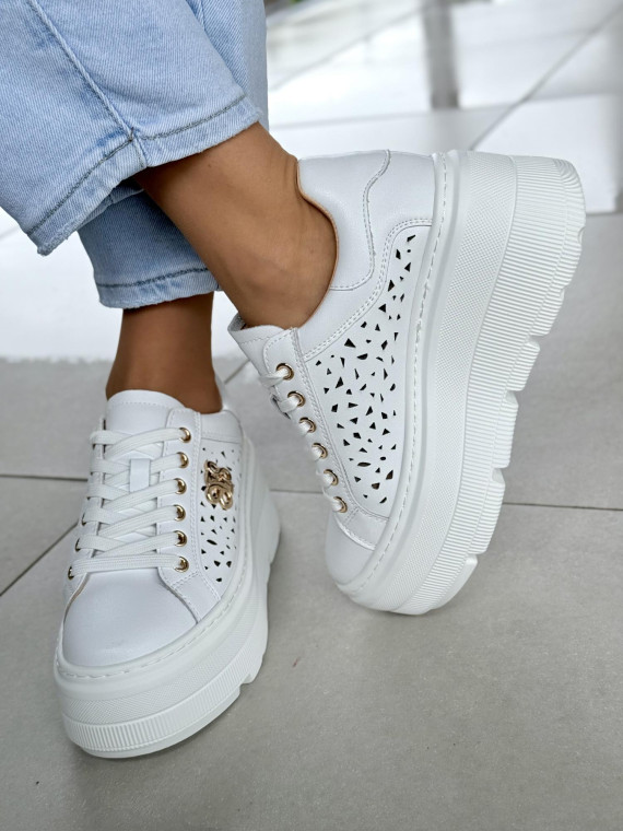 Sneakersy damskie ze skóry naturalnej Sneakersy damskie ze skóry naturalnej