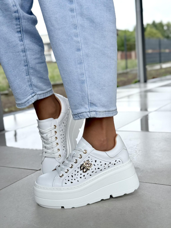 Sneakersy damskie ze skóry naturalnej Sneakersy damskie ze skóry naturalnej