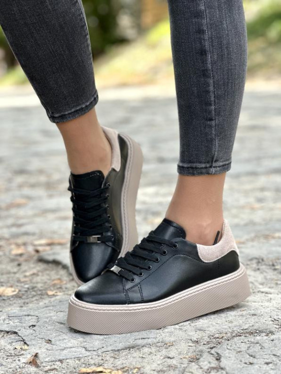 Sneakersy damskie ze skóry naturalnej Sneakersy damskie ze skóry naturalnej